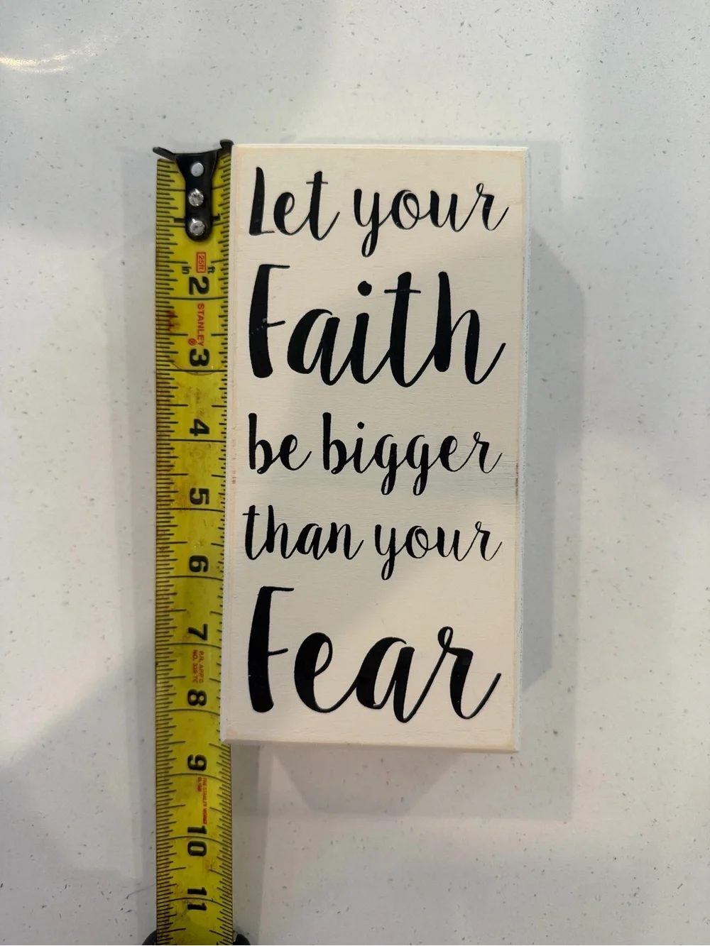 Inspirational 'Let Your Faith Be Bigger Than Your Fear' Wall Art - White/Black